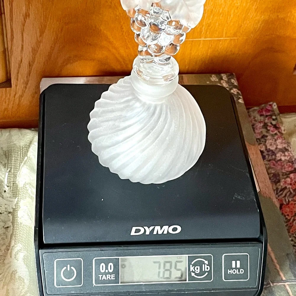 Vintage Vanity Frosted Glass Bottle with Dauber